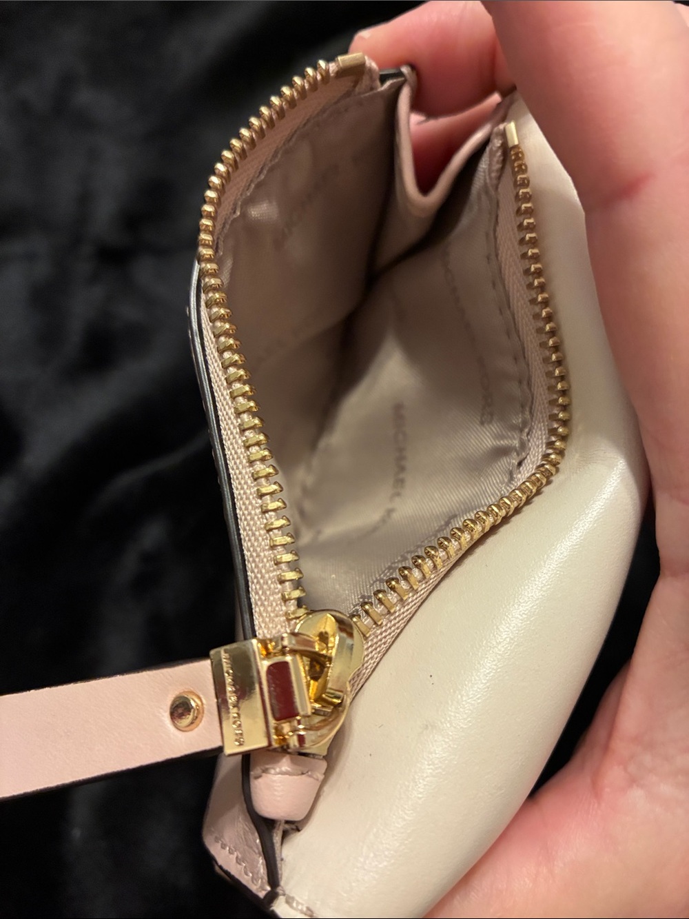 Michael Kors Two-Tone Blush Pink & Cream Leather Zip Wallet - Picture 6 of 7